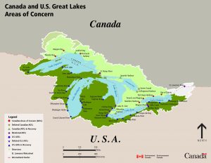 map of Great Lakes Areas of Concern