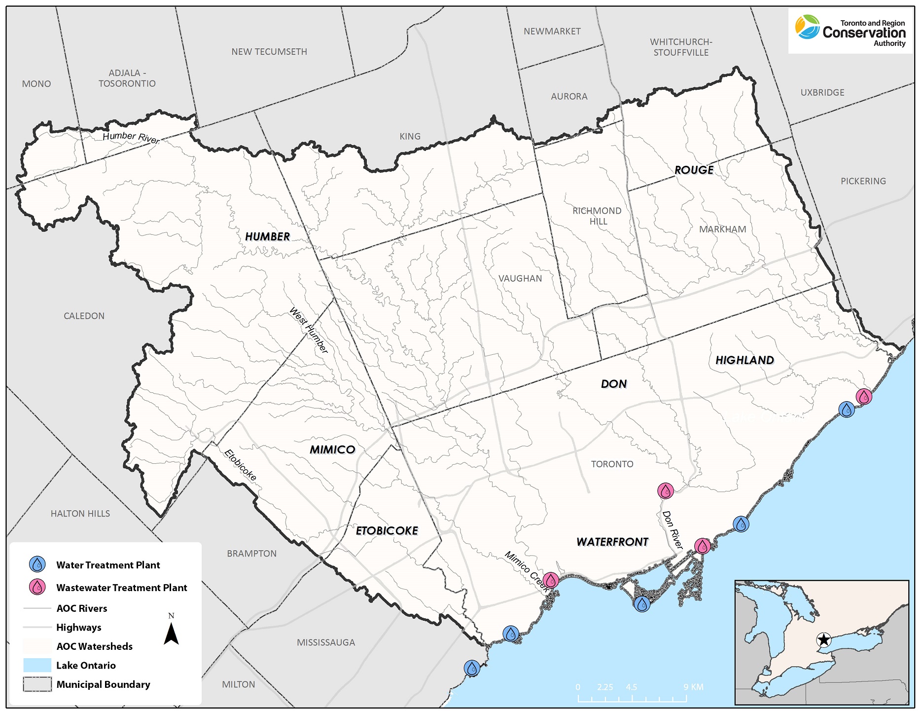 map of Toronto and Region Area of Concern