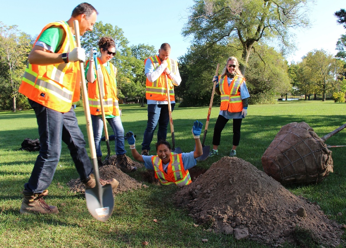 community members take part in tree planting event